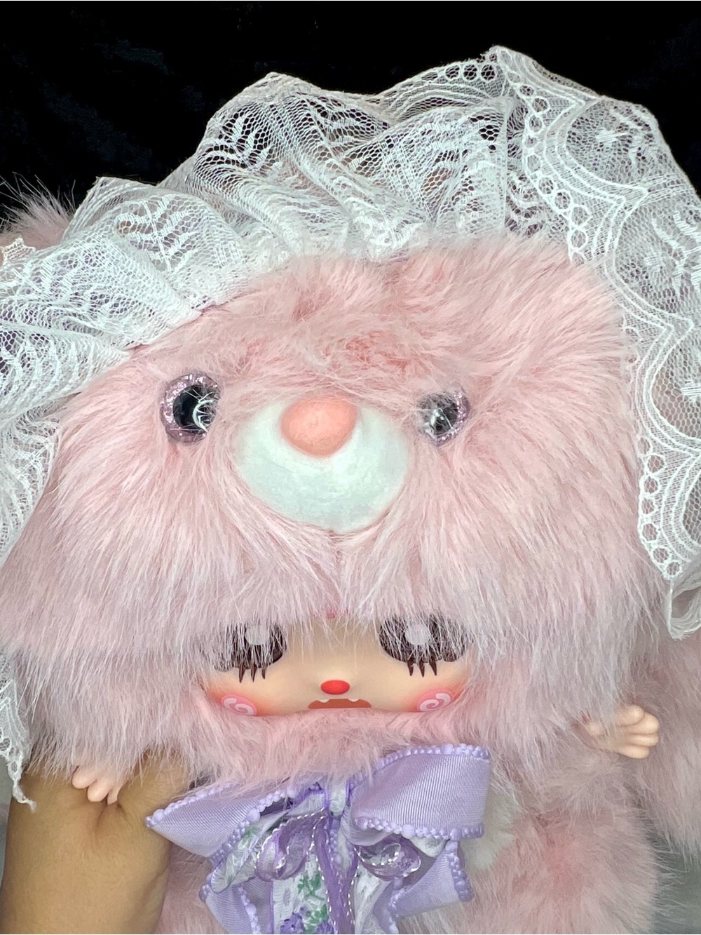 KEBIDOU Nai Fu Bunny Sauce 600% Strawberry Daifuku Plush Doll - Picture 5 of 9